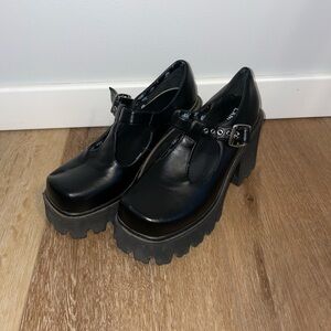 Lamoda Black Chunky Mary Jane Shoes